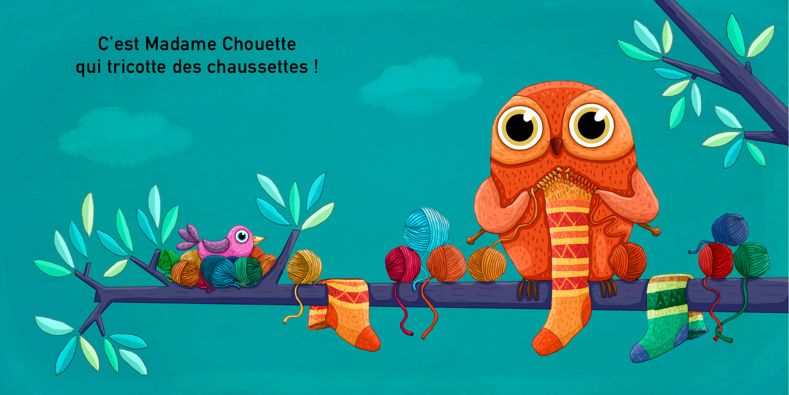 page madame chouette - qui est là dans le noir? Anne Derenne