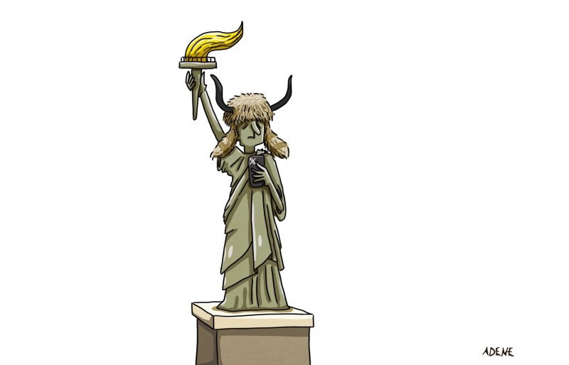 Dessin de presse statue de la liberté Trump