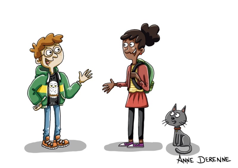 Etude de personnages livre scolaire humour-Illustration livre première lecture