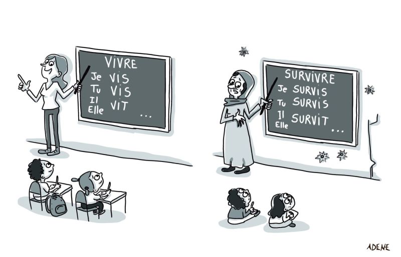 Dessin de presse education en temps de guerre